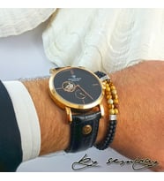 Doğal Oniks ve Jasper Taşlı Bileklik Denge Modeli Yılbaşı