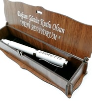 Hediyelik Kalem Kişiye Özel İsimli Ahşap Kutulu