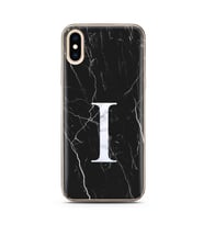 Iphone Xs Max Siyah Mermer Harf Tasarımlı Telefon Kılıfı I-Harfi 