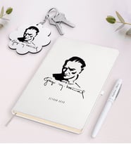BK Gift Kişiye Özel Atatürk Temalı Beyaz Defter Kalem ve Anahtarlık Hediye Seti-19 (Model 1)
