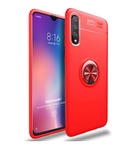 Microsonic Xiaomi Mi 9 Kılıf Kickstand Ring Holder Kırmızı