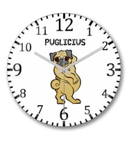 Puglicius Köpek Duvar Saati Bombeli Gercek Cam
