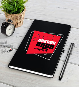 BK Gift Kişiye Özel Doktor Baba Siyah Defter Kalem Seti-1