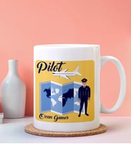 Kişiye Özel Pilot Tasarımlı Beyaz Kupa