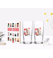 BK Gift Kişiye Özel Renkli Baskılı İsimli Fotoğraflı İkili Rakı Bardağı ve Rakı Cep Kitabı Hediye Seti-27 (Model 1)