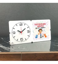 Veteriner Hekim Ahşap Masa Saati 001