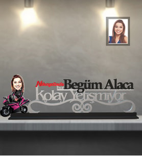 Kişiye Özel Bayan Karikatürlü Kolay Yetişmiyor Ahşap Biblo Model-10