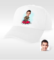 BK Gift Kişiye Özel Bay Asker Karikatür Beyaz Şapka  2