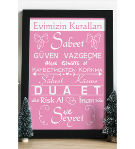 Sabret Şükret Dua Et Ahşap 24x33 cm Tasarım Çerçeve