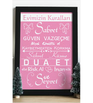 Sabret Şükret Dua Et Ahşap 24x33 cm Tasarım Çerçeve