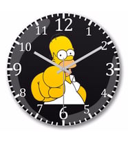 Homer   Simpson Duvar Saati Bombeli Gercek Cam