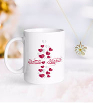 BK Gift Kişiye Özel Sevgililer Günü Kupa ve Çift İsimli Papatya Kolye-28 (Model 1)
