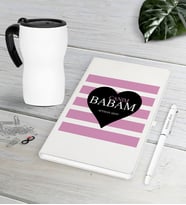 BK Gift Kişiye Özel Canım Babam Beyaz Defter Kalem Termos Mug Seti-1 (Model 1)