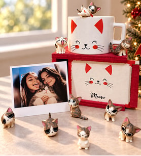 Kişiye Özel Sevimli Kedi Kupa Ve 9’Lu Best Friends Kediler Arkadaşa Hediye