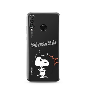 Snoopy Tasarımlı Süper Şeffaf Silikon Telefon Kılıfı Huawei P30 Lite