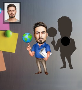Kişiye Özel Öğretmen Karikatürlü Ahşap Magnet Bay-10