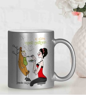 BK Gift Kişiye Özel Anneler Günü Temalı Gümüş Yaldızlı Kupa Bardak Gu9