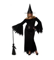Halloween Cadılar Bayramı Cadı Kostümü Yetişkin Kadın (Siyah)