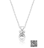 Papatya Silver Swarovski® Tektaş Kolye Rodyum Kaplama 925 Ayar Gümüş