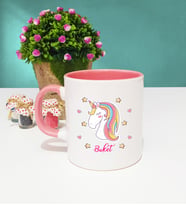 Unicorn Tasarımlı Kişiye Özel Unicorn Kupa Bardak Pembe