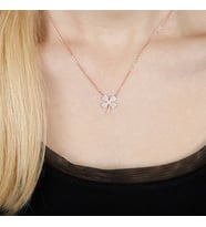 Afrodit Silver Dört Yapraklı Yonca Tasarım Gümüş Kadın Kolye