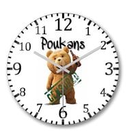 Poukans Ted Duvar Saati Bombeli Gercek Cam