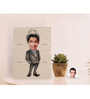 BK Gift Kişiye Özel Erkek Mühendis Karikatürlü Otantik Masaüstü Ahşap Palet Çerçeve (Beyaz)