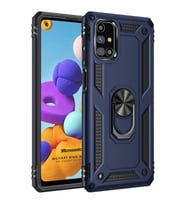 Microsonic Samsung Galaxy M51 Kılıf Military Ring Holder Lacivert