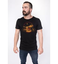 Angemiel Wear Vektörel Motor Pamuklu Beyaz Erkek Tişört (Siyah)