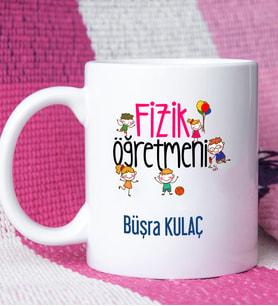 Fizik Öğretmeni Tasarımlı Kişiye Özel Hediye Fizik Öğretmeni Kupa Bardak