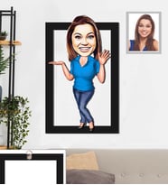 Kişiye Özel Patron Karikatürlü 3D Ahşap Tablo 30x47 Bayan-11