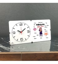 Psikolog Ahşap Masa Saati 004