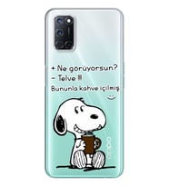 Snoopy Tasarımlı Süper Şeffaf Silikon Telefon Kılıfı Oppo A52-A72