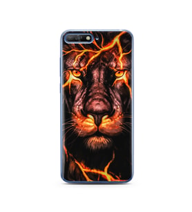 Aslan Neon Tasarım Süper Şeffaf Silikon Telefon Kılıfı Huawei Y6 2018