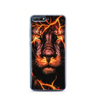 Aslan Neon Tasarım Süper Şeffaf Silikon Telefon Kılıfı Huawei Y6 2018