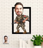 Kişiye Özel    En Büyük Asker Hediye Karikatür Ahşap Tablo