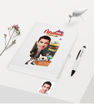 BK Gift Kişiye Özel Bay Öğretmen Temalı Karikatürlü Beyaz Defter Kalem Hediye Seti - 2