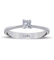 Lova H Renk 0,15 Karat Pırlanta Tektaş Yüzük - 1060006