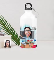 BK Gift Kişiye Özel Bayan Öğretmen Karikatürlü Metal Suluk 500 Ml 2
