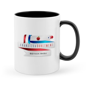 BK Gift Kişiye Özel Fransızca Öğretmeni Siyah Kupa Bardak  1