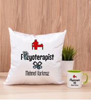 Fizyoterapist Kare Yastık ve Yeşil Kupa Bardak