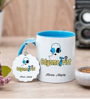 Odyometrist Mavi Kupa Bardak Ve Anahtarlık Set