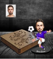 Kişiye Özel Futbolcu Karikatürlü Ahşap Biblo Kutulu Bay-2