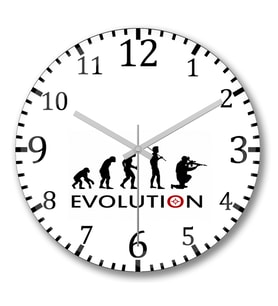 Evolution Duvar Saati Bombeli Gercek Cam