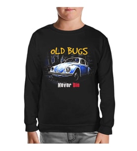 Old Bugs Siyah Çocuk Sweatshirt