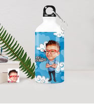 BK Gift Kişiye Özel Erkek Çocuk Karikatürlü Metal Suluk 500 Ml