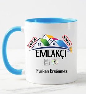 Emlakçı Kupa Bardağı Mavi