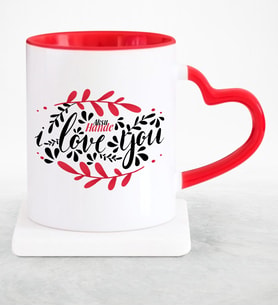 BK Gift Kişiye Özel Seni Seviyorum Kırmızı Kalpli Kupa Bardak  5