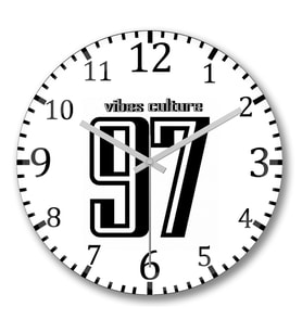 97 Culture Duvar Saati Bombeli Gercek Cam