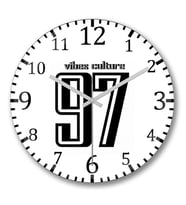 97 Culture Duvar Saati Bombeli Gercek Cam